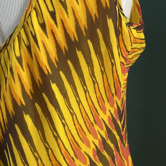 Yellow and chiffon sun Dress with round tassel detail, good dress for curves - Picture 7 of 8